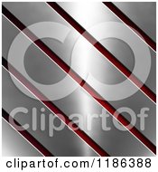 Poster, Art Print Of 3d Diagonal Metal Strips Over Red