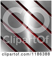 Clipart Of 3d Diagonal Metal Strips Over Red Royalty Free CGI Illustration