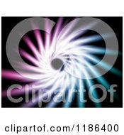 Clipart Of A Colorful Light Spiral On Black Royalty Free Vector Illustration