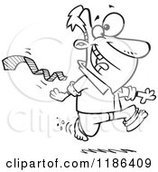 Poster, Art Print Of Black And White Excited Man Ripping His Tie Off And Running Bare Foot