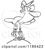 Cartoon Of A Black And White Baseball Player On The Pitchers Mound Royalty Free Vector Clipart