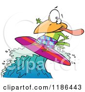 Poster, Art Print Of Surfer Bird Riding A Wave