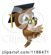 Professor Owl Wearing A Graduation Cap And Presenting A Sign