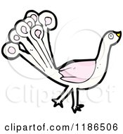 Cartoon Of A White Peacock Royalty Free Vector Illustration by lineartestpilot
