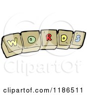 Cartoon Of Blocks Spelling Words Royalty Free Vector Illustration by lineartestpilot