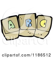 Cartoon Of Blocks Spelling ABC Royalty Free Vector Illustration by lineartestpilot
