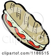 Cartoon Of A Sub Sandwich Royalty Free Vector Illustration by lineartestpilot