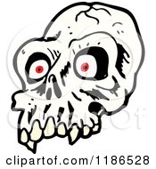 Cartoon Of A Scary Skull Royalty Free Vector Illustration