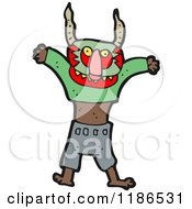 Cartoon Of A Boy Wearing A Witchdoctor Mask Royalty Free Vector Illustration by lineartestpilot