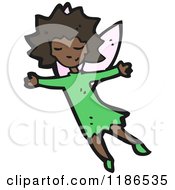 Cartoon Of An African American Fairy Royalty Free Vector Illustration by lineartestpilot