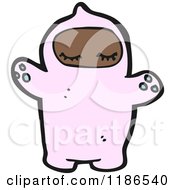 Cartoon Of A Toddler Wearing Pajamas Royalty Free Vector Illustration by lineartestpilot