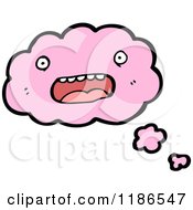Cartoon Of A Thinking Bubble With A Face Royalty Free Vector Illustration