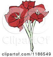Clip Art Of A Bouquet Of Red Flowers Royalty Free Vector Illustration by lineartestpilot