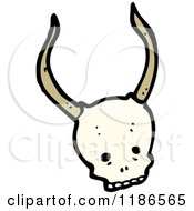 Cartoon Of A Skull With Horns Royalty Free Vector Illustration