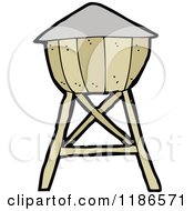 Cartoon Of A Water Tower Royalty Free Vector Illustration by lineartestpilot