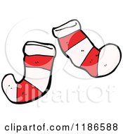 Cartoon Of A Pair Of Striped Socks Royalty Free Vector Illustration
