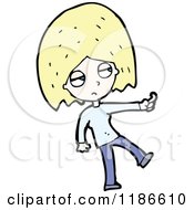 Cartoon Of A Girl Royalty Free Vector Illustration by lineartestpilot