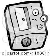 Cartoon Of A Pencil Sharpener With A Face Royalty Free Vector Illustration