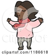Cartoon Of An African American Girl Royalty Free Vector Illustration