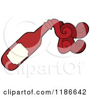 Cartoon Of A Bottle With Fumes Royalty Free Vector Illustration by lineartestpilot