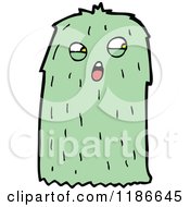 Cartoon Of A Green Furry Monster Royalty Free Vector Illustration