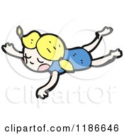 Cartoon Of A Blonde Girl Flying Royalty Free Vector Illustration
