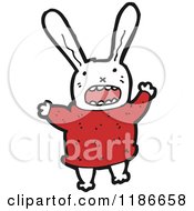Cartoon Of A Screaming Rabbit Royalty Free Vector Illustration