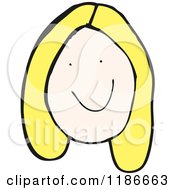 Cartoon Of A Stick Girl Figure Royalty Free Vector Illustration by lineartestpilot