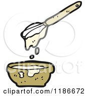 Cartoon Of A Bowl Of Food With A Wire Wisk Royalty Free Vector Illustration