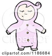 Cartoon Of A Toddler In Pajamas Royalty Free Vector Illustration