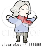 Cartoon Of A Woman With Gray Hair Royalty Free Vector Illustration