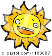 Cartoon Of A Sun With A Face Royalty Free Vector Illustration