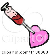 Cartoon Of A Syringe In A Heart Royalty Free Vector Illustration