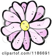 Cartoon Of A Purple Flower Royalty Free Vector Illustration