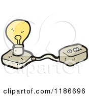 Cartoon Of A Lightbulb With An On Off Switch Royalty Free Vector Illustration