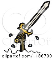 Cartoon Of A Sword Royalty Free Vector Illustration by lineartestpilot