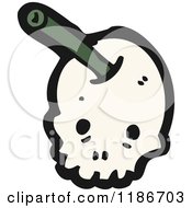 Cartoon Of A Stabbed Skull Royalty Free Vector Illustration