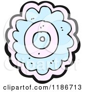 Cartoon Of A Blue And Pink Flower Design Royalty Free Vector Illustration