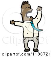 Cartoon Of A Yelling Black Man Royalty Free Vector Illustration