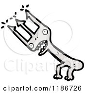 Cartoon Of A Pitchfork Creature Royalty Free Vector Illustration by lineartestpilot