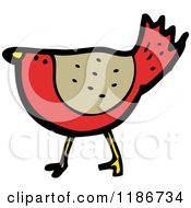 Cartoon Of A Red Bird Royalty Free Vector Illustration