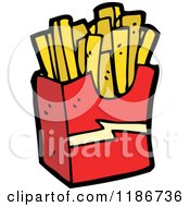 Cartoon Of A Box Of French Fries Royalty Free Vector Illustration by lineartestpilot