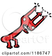Cartoon Of A Pitchfork Creature Royalty Free Vector Illustration by lineartestpilot