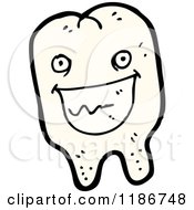 Cartoon Of A Smiling Tooth Royalty Free Vector Illustration by lineartestpilot