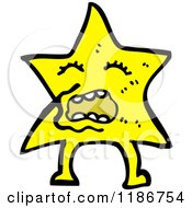 Cartoon Of A Sad Star Royalty Free Vector Illustration