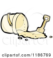 Cartoon Of A Pail And Shovel With Sand Royalty Free Vector Illustration