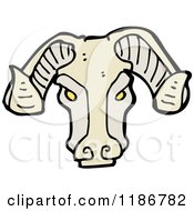 Cartoon Of A Rams Head Idol Royalty Free Vector Illustration by lineartestpilot