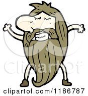 Cartoon Of A Man With A Long Beard Royalty Free Vector Illustration
