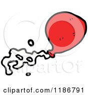 Cartoon Of A Red Balloon Royalty Free Vector Illustration by lineartestpilot