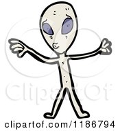 Cartoon Of A Space Alien Royalty Free Vector Illustration by lineartestpilot